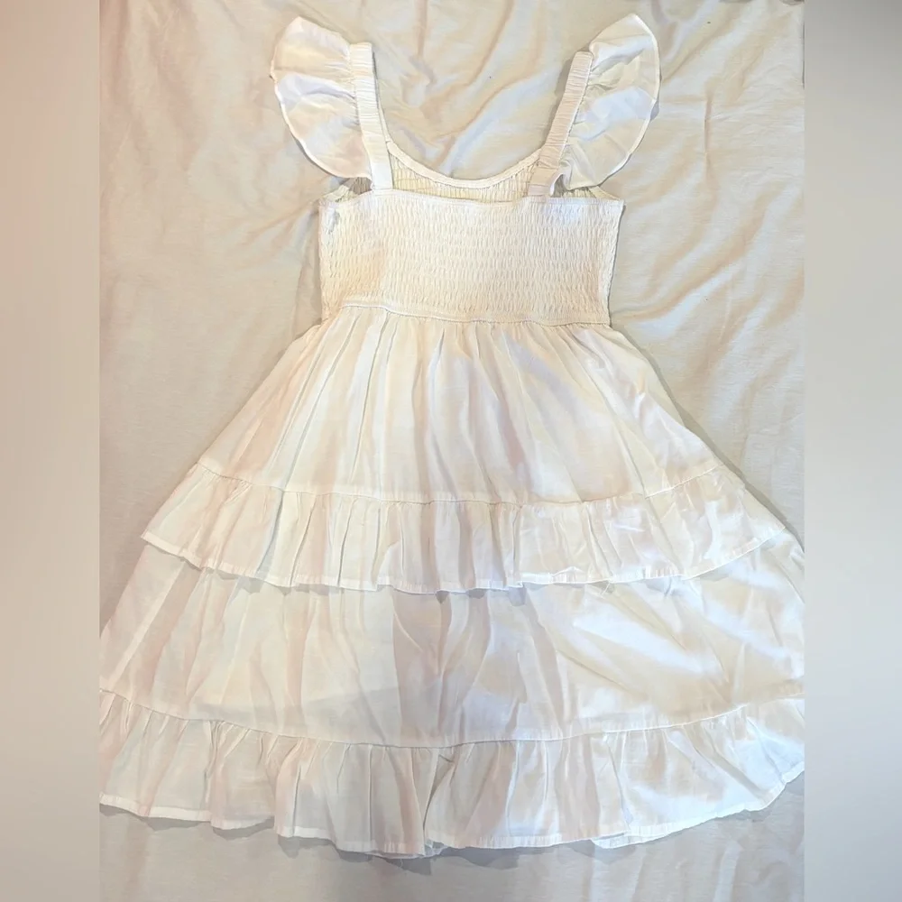 White Ruffle Mini Dress - Picture 2 of 2